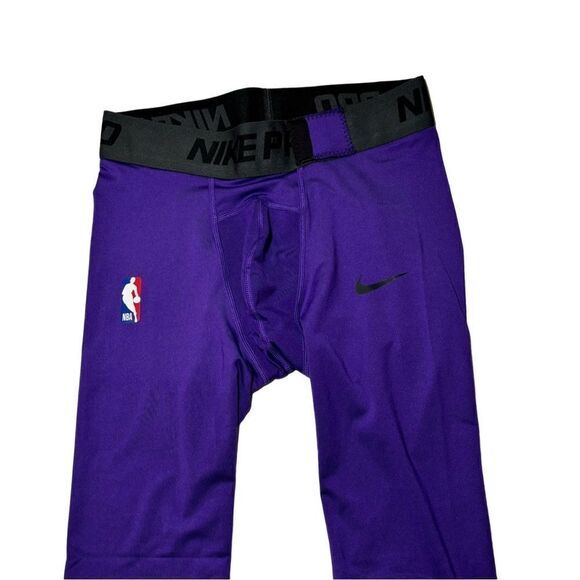 Nike NBA pro combat dri fit basketball compression pants 3/4 purple - Picture 2 of 4